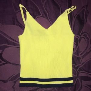 Yellow and black tank top
